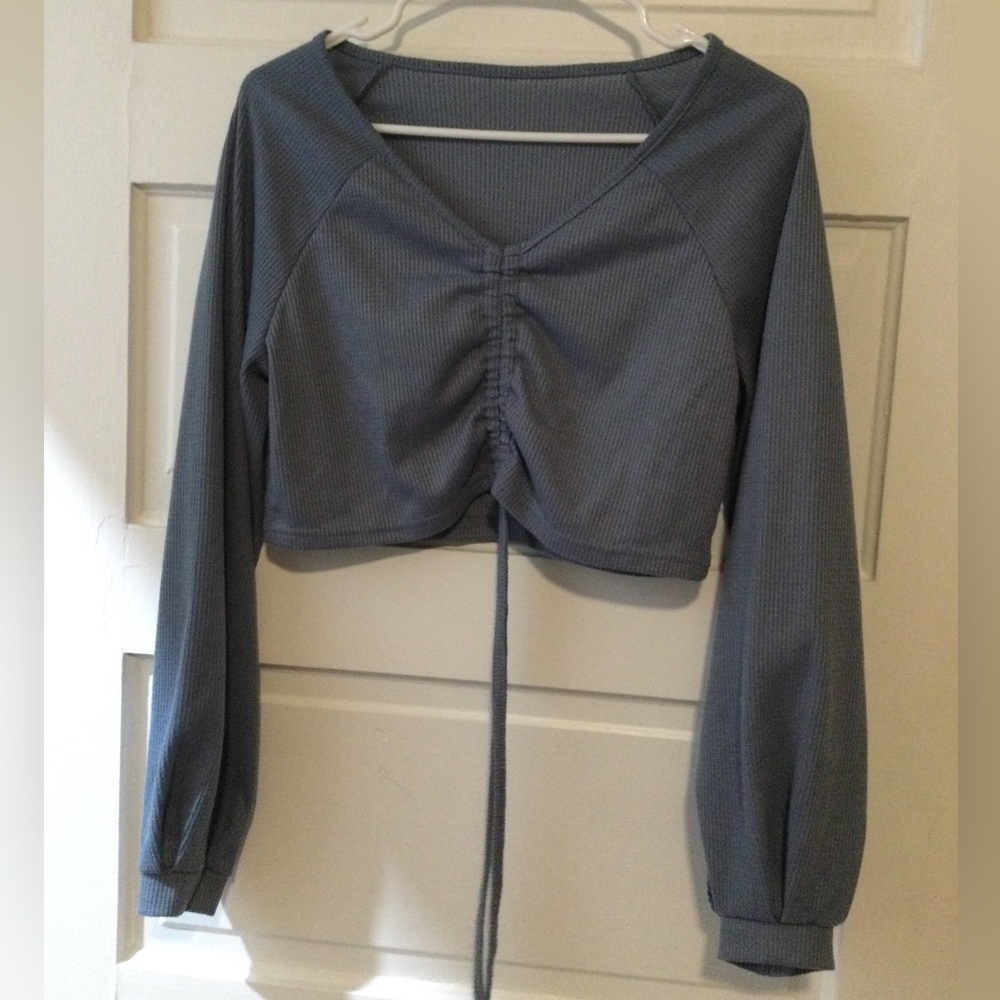 Tie ribbed sweater